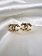 Load image into Gallery viewer, Famous design colorful micro cz CC earrings
