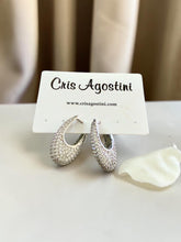 Load image into Gallery viewer, Pave hoops studded with crystals earrings
