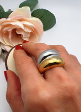 Load image into Gallery viewer, Silver and gold plated organic ring
