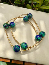 Load image into Gallery viewer, Chrysocolla natural gemstone 4 balls bracelet

