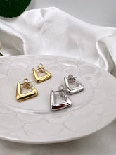 Load image into Gallery viewer, Geometric triangle push back earrings
