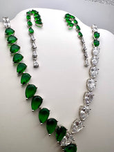 Load image into Gallery viewer, Two-tone crystal tie-style Valentina Collection necklace
