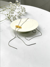 Load image into Gallery viewer, Adjustable tie necklace gold detail
