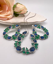 Load image into Gallery viewer, Maxi curved colorful crystal and cz jewelry set
