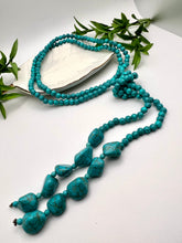 Load image into Gallery viewer, Long tie turquoise necklace
