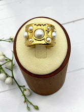 Load image into Gallery viewer, Adjustable organic Inlaid pearl ring
