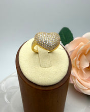 Load image into Gallery viewer, Large studded heart on top ring
