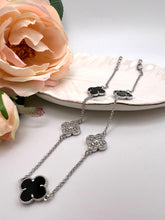 Load image into Gallery viewer, Flat and cz VC clover choker necklace
