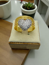 Load image into Gallery viewer, Luxury cz studded heart pendant ring
