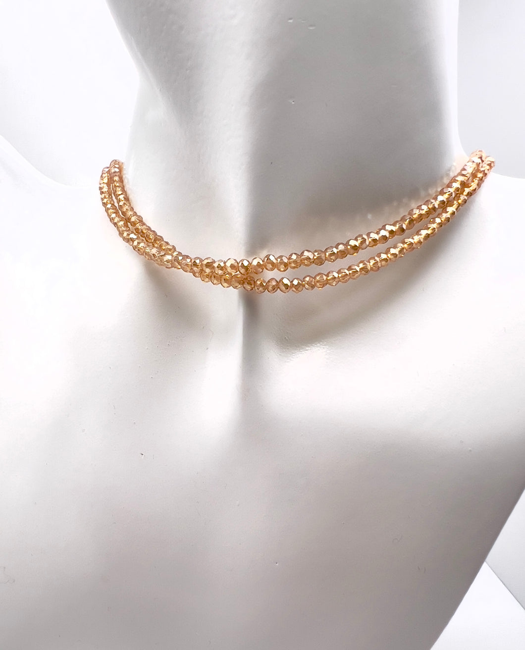 Basic small crystal choker necklace