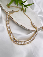 Load image into Gallery viewer, Choker baguette square cz  and chain  necklace
