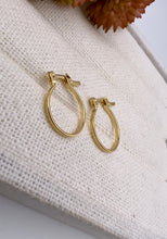 Load image into Gallery viewer, Thin and very light basic hoop gold plated earring
