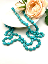 Load image into Gallery viewer, Long genuine organic turquoise necklace
