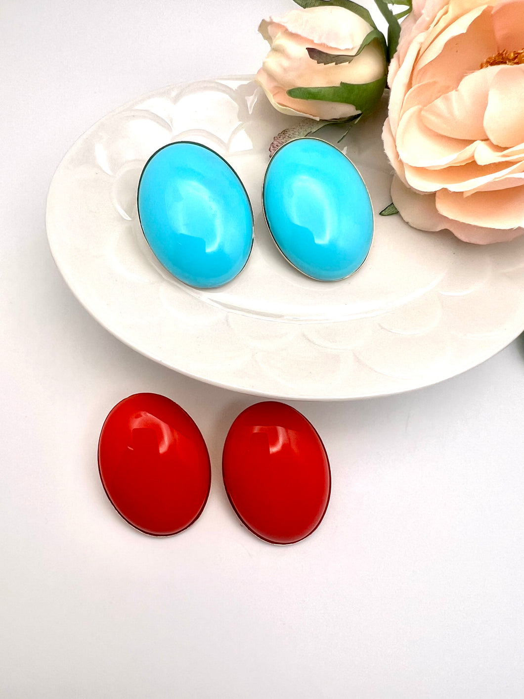 Oval resin color earrings Seductive Collection