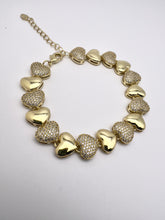 Load image into Gallery viewer, Hearts in sequence cz bracelet
