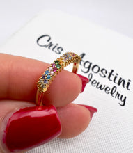 Load image into Gallery viewer, Half wedding micro color pave ring
