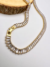 Load image into Gallery viewer, Baguette clear cz clasp jewel choker necklace
