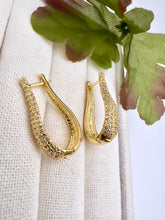 Load image into Gallery viewer, Large studded comma-shaped earrings
