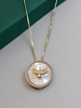 Load image into Gallery viewer, Mother of pearl medal Holy Spirit necklace

