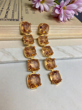 Load image into Gallery viewer, Faceted citrine long earrings
