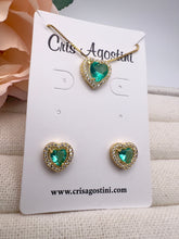 Load image into Gallery viewer, Heart princess small earrings updated jewelry set
