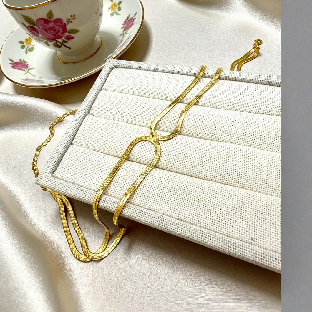 Double ribbon choker necklace