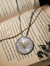 Load image into Gallery viewer, Mother of pearl medal Holy Spirit necklace
