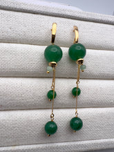 Load image into Gallery viewer, Long earrings emerald jade
