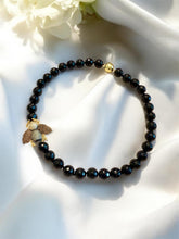 Load image into Gallery viewer, Natural black Jade bee statement necklace
