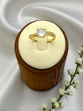 Load image into Gallery viewer, Twisted side solitaire CZ ring
