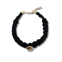 Load image into Gallery viewer, Black macramé choker necklace
