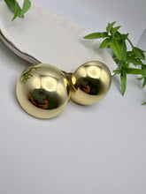 Load image into Gallery viewer, Half ball button 18k gold plated earrings
