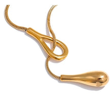 Load image into Gallery viewer, Tie-shaped necklace with a drop at the end
