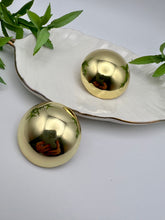 Load image into Gallery viewer, Half ball button 18k gold plated earrings
