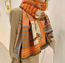 Load image into Gallery viewer, Luxury print cashmere pashmina scarves
