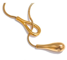 Load image into Gallery viewer, Tie-shaped necklace with a drop at the end
