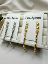 Load image into Gallery viewer, Carter links with zirconias long earrings
