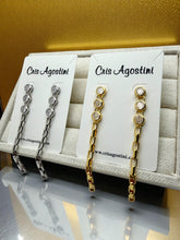 Load image into Gallery viewer, Carter links with zirconias long earrings
