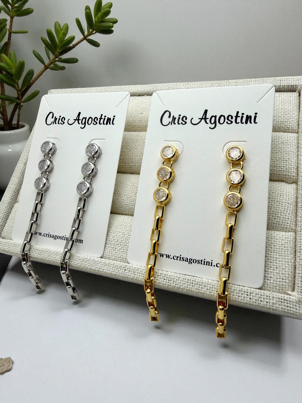 Carter links with zirconias long earrings