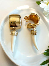 Load image into Gallery viewer, Half bold hop saber tooth earrings
