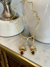 Load image into Gallery viewer, Two kids colorful clothes heart necklace
