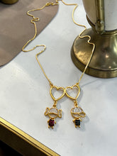 Load image into Gallery viewer, Two kids colorful clothes heart necklace
