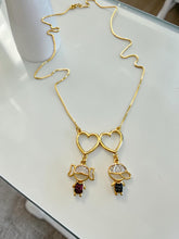 Load image into Gallery viewer, Two kids colorful clothes heart necklace
