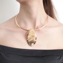 Load image into Gallery viewer, Rigid Organic Leaf Pendant necklace
