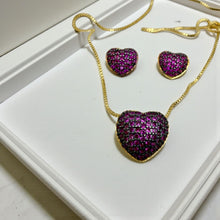 Load image into Gallery viewer, High quality small heart cz color Valentina Set
