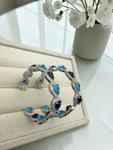Load image into Gallery viewer, Shades of colors heart crystal hoop earrings
