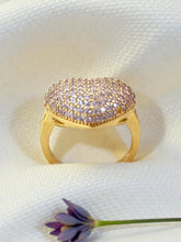 Load image into Gallery viewer, Large heart studded cz on top ring
