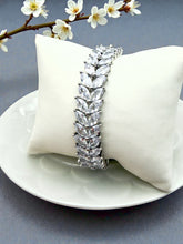 Load image into Gallery viewer, Double cz feather Valentina Collection bracelet

