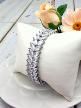 Load image into Gallery viewer, Double cz feather Valentina Collection bracelet
