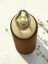 Load image into Gallery viewer, Organic adjustable gold and silver ring
